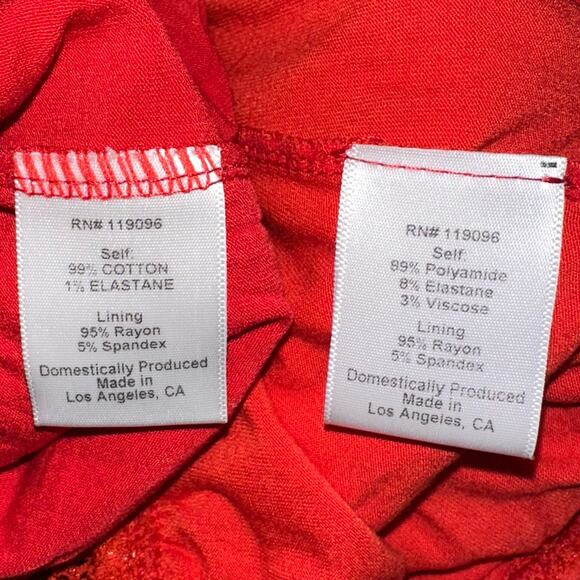 Nightcap Clothing Palm Lace Bandeau Top & High Waisted Short Red Orange Set S XS - Picture 7 of 16